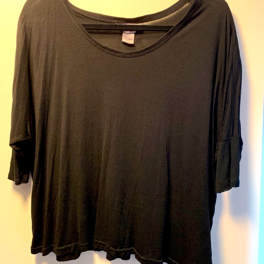 Hard Tail Crop Top exercise shirt, black, medium